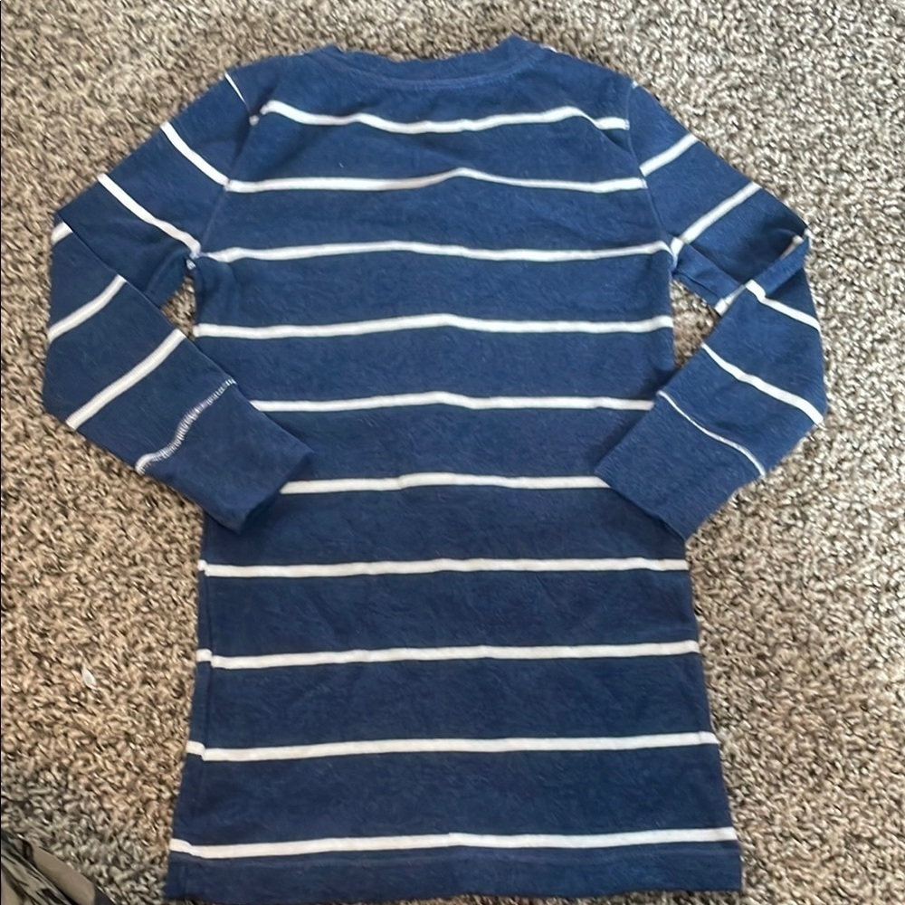 Aeropostale Navy and White Striped Long Sleeve Tee - Picture 10 of 10